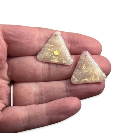 2pcs gold flake triangle Findings Charms