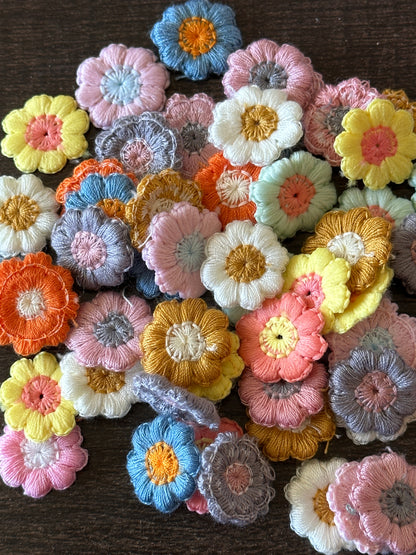 10pcs flower sew on patch set