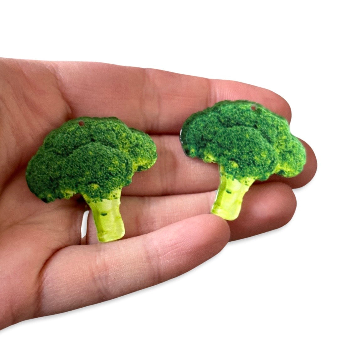 2pcs Head of Broccoli Charms