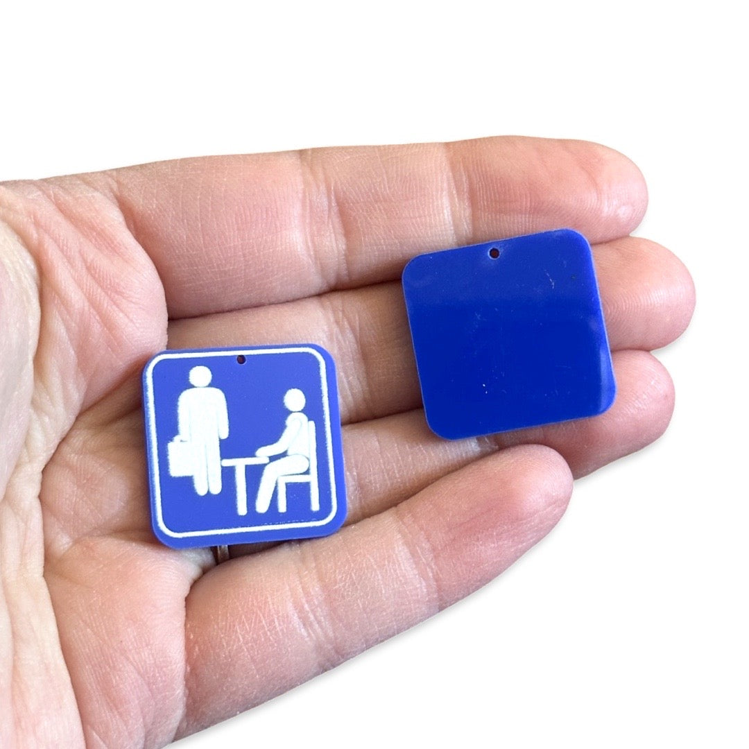 Blue Office Door Logo Charms